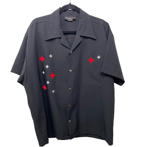 Vintage Johnny Suede Bowling Shirt XL 50s Style USA Made Button Up Vegas Stars - Picture 1 of 10